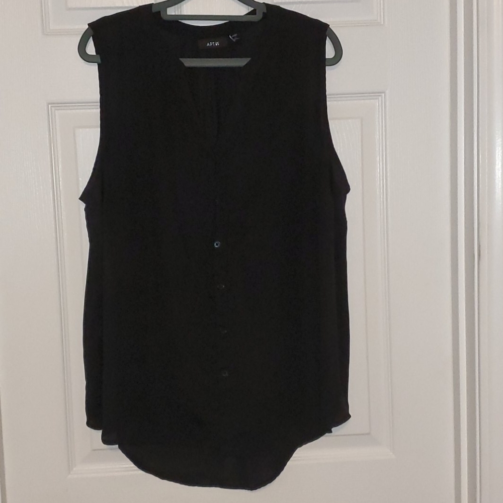 Apt 9 sheer sleeveless button shirt 1X